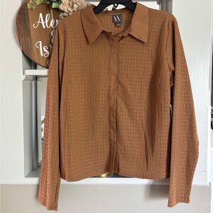 DONATED ITEM - Worthington Copper Textured Blouse
